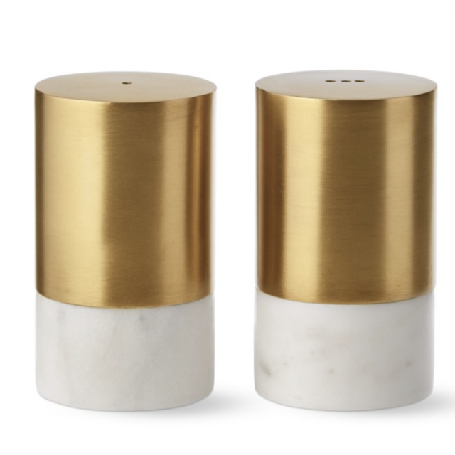 Marble & Brass Salt & Pepper Shakers