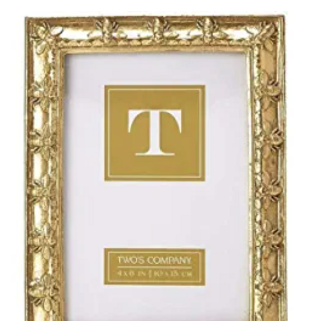 Two's Company Set of 2 Golden Bee Photo Frames 4x6 and 5x7 inches