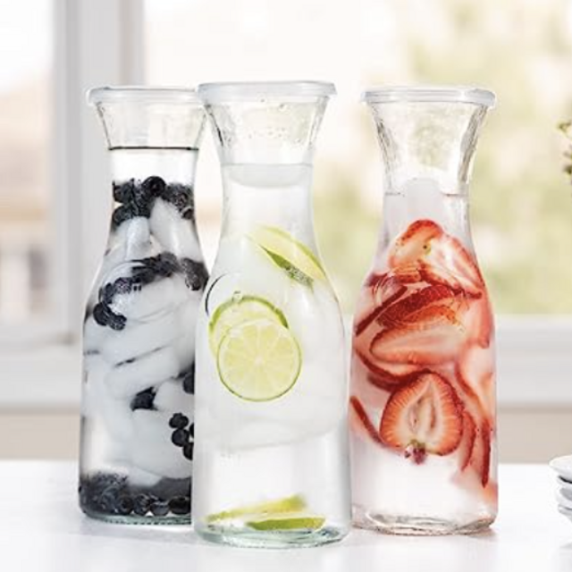 Glass Carafe Pitchers, 35 oz, Set of 3