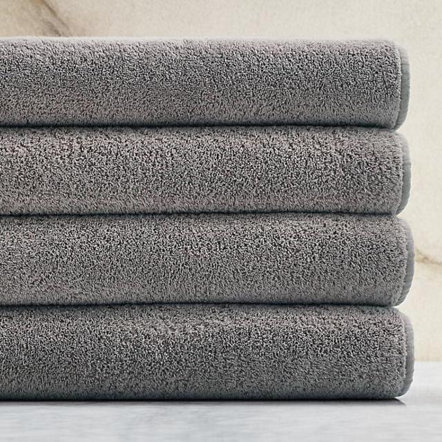 Garment-Washed Turkish Terry Bath Sheets - Stone