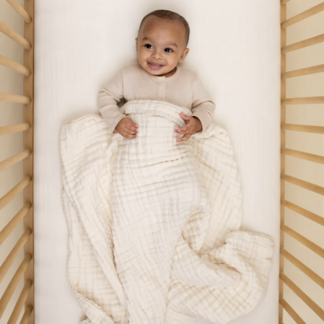 Willaby Lace Baby Blanket, Ivory