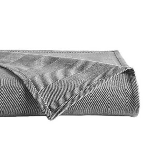 Downtown Company Herringbone Reversible Queen Throw Blanket in Grey/White