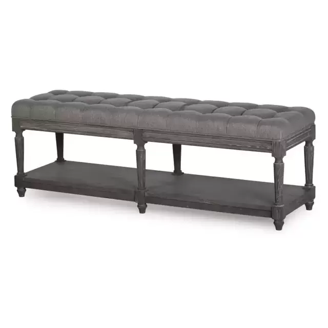 Belham Living Reagan Tufted Bench with Shelf