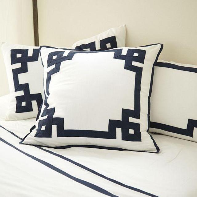 Suzanne Kasler Greek Key Sham - Indigo Euro