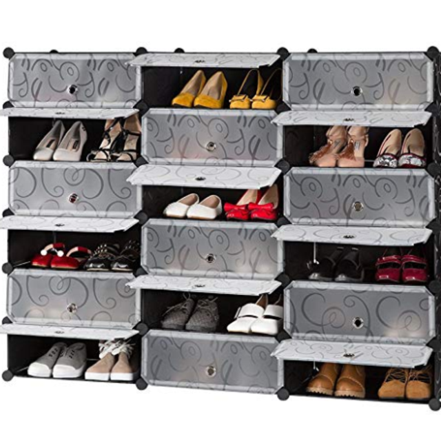LANGRIA 18-Cube DIY Shoe Rack