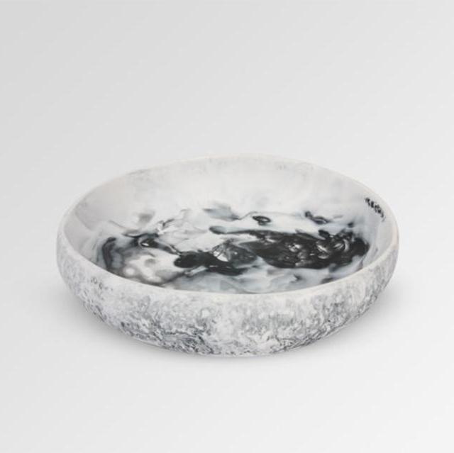 Small Resin Earth Bowl - Black & Snow