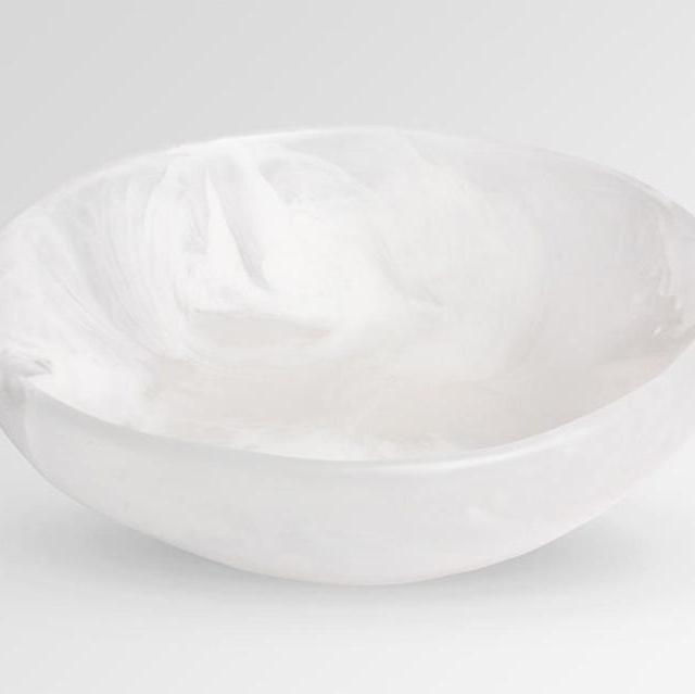 Large Resin Salad Bowl - Snow Swirl