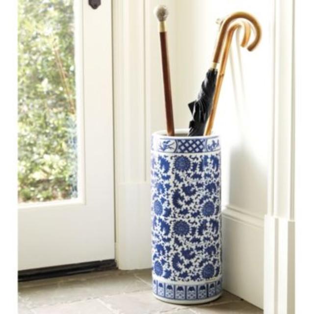 Blue & White Porcelain Umbrella Holder