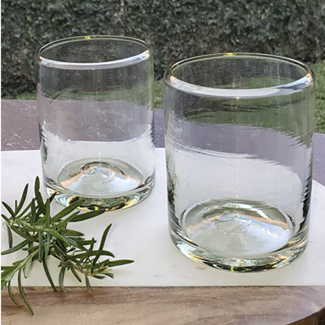 Mexican Blown Glass Tumblers Clear (Set of 6)