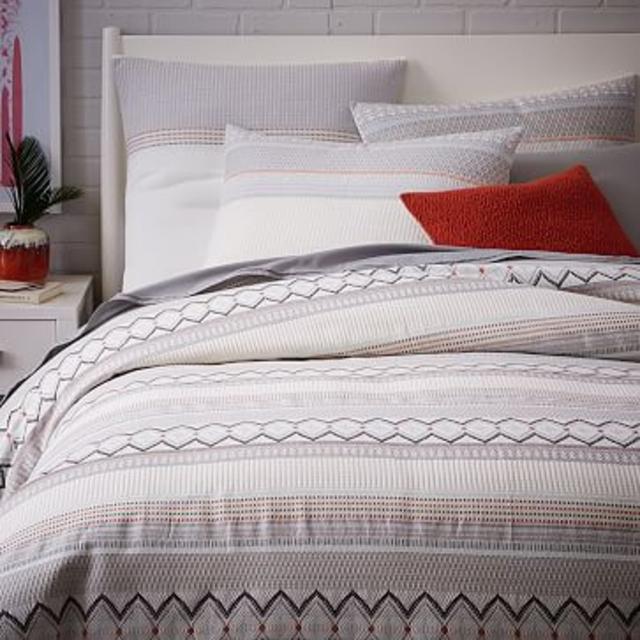 Nordic Stripe Jacquard Duvet Cover - Queen