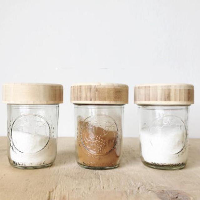Bamboo Shaker Tops / Mason Jar Kitchen Accessory