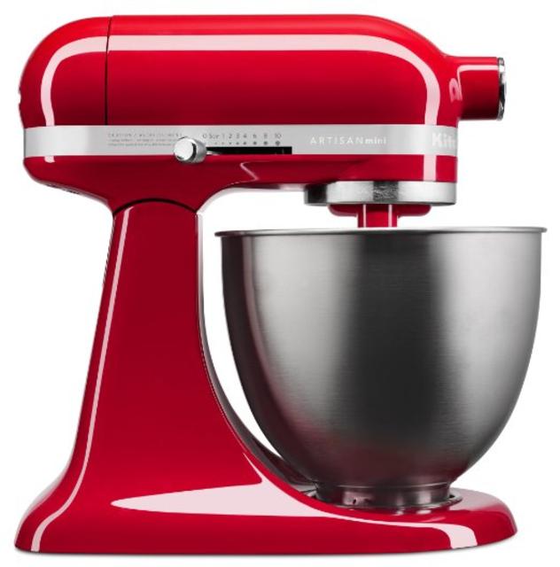 KitchenAid KSM3311XER Artisan Mini Series Tilt Head Stand Mixer, Empire Red, 3.5 quart