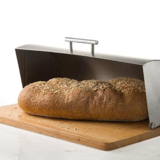 Freshbox Stainless Steel/wood Bread Box for kitchen, bread bin, bread storage
