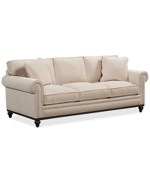 Martha Stewart Collection New Club Fabric Roll Arm Sofa