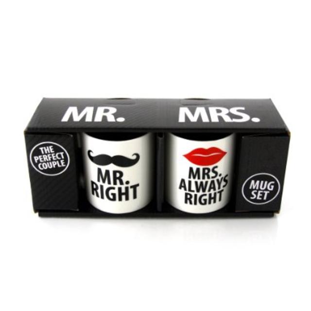 Our Name Is Mud 'Mr. Right and Mrs. Always Right' Mugs by Lorrie Veasey, Set of 2