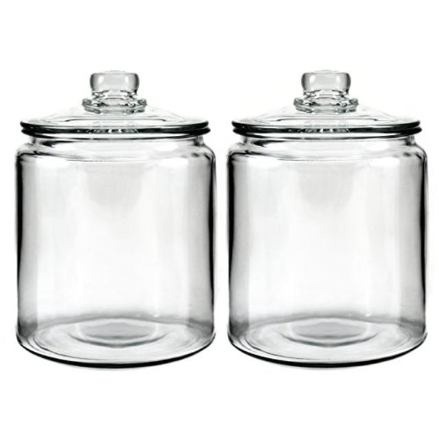 Anchor Hocking Hill Glass Heritage Storage Jar with Lid, 1/2gal -- 2 per case.