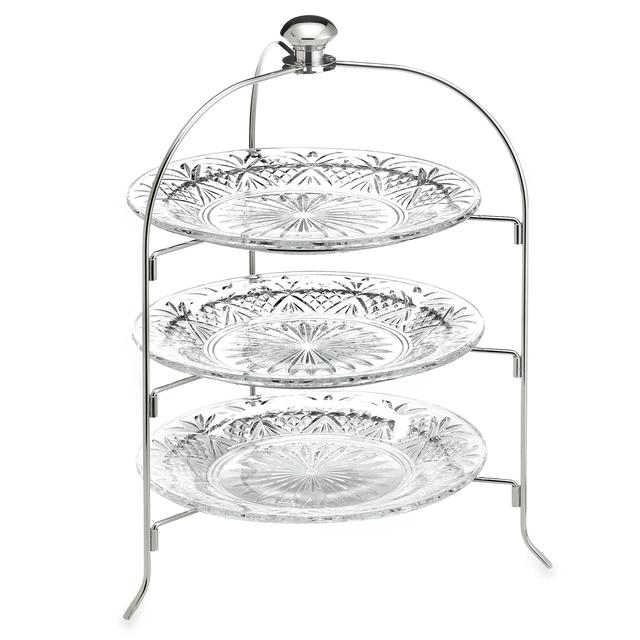 Godinger Dublin Crystal 3-Tier Serving Rack