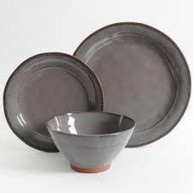 Gibson Elite Terranea Stoneware Dinnerware Set - Service for 6 (Grey)