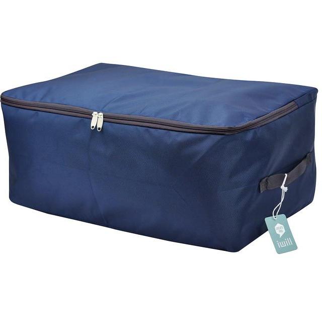High Density Oxford Fabric Under Bed Storage Bag, Closet Organizer Soft Bag, Space Saver Bag for Clothing, Duvets, Bedding, Pillows, Curtains (Midnight blue, L)