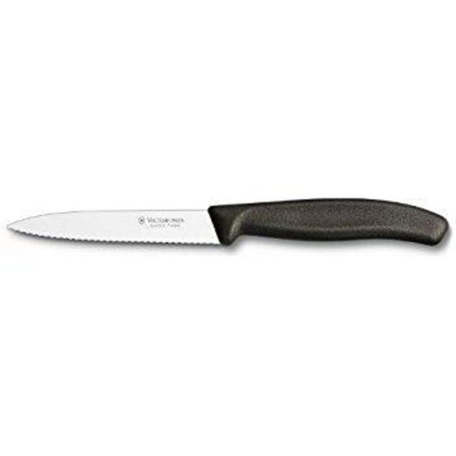Victorinox 4 Inch Swiss Classic Paring Knife with Serrated Edge, Spear Point, Black