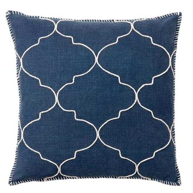 Tile Embroidered Pillow Cover