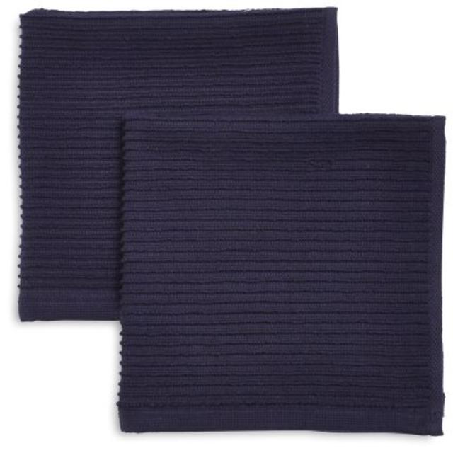 Solid-Color Ribbed Dishcloth, Set of 2