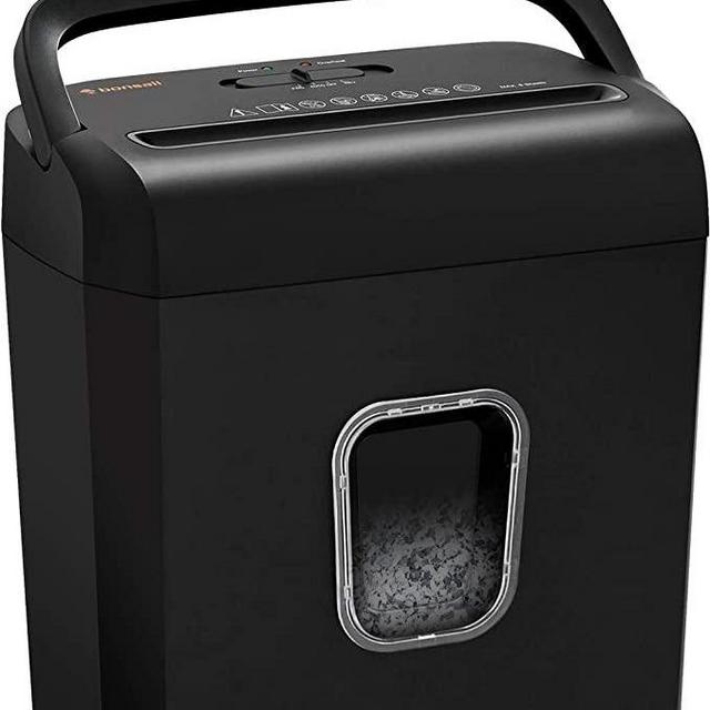 Bonsaii 8-Sheet Cross-Cut Paper Shredder, P-4 High-Security Credit Card & Staples Shredder Machine for Home Office Use, Portable Handle Design with 3.5 Gallons Wastebasket, Black (C234-B)