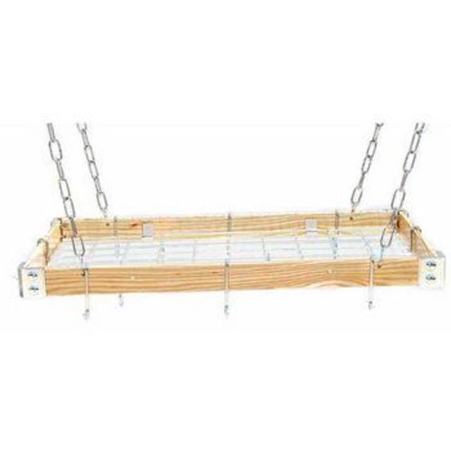 Rogar Gourmet Collection KD Wood / Metal Pot Racks with Grid