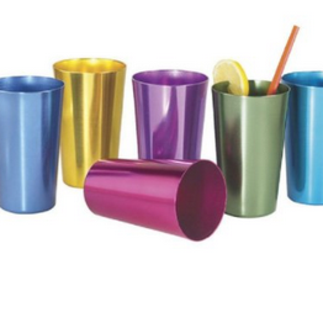 Set of 6 Anodized Aluminum Tumblers
