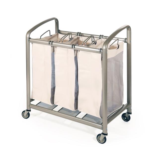Champagne 3-Bag Slanted Handle Laundry Sorter