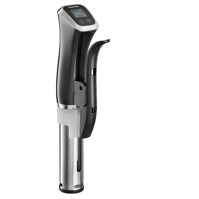 New & Improved Gourmia GSV140 Immersion Sous Vide Pod 2nd Generation Circulator Accurate Cooking Digital Timer 1200 Watts - Includes Free Recipe Book - Black