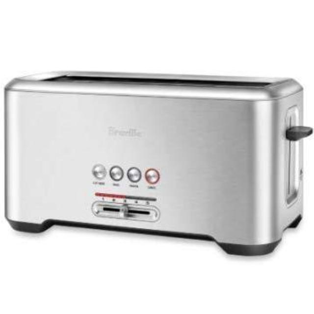 Breville BTA730XL Stainless Steel Long Slot Toaster"The Bit More" 4-Slice Toast