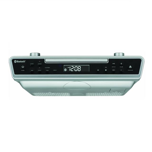 Sylvania SKCR2713 Under Counter CD Player with Radio and Bluetooth, Silver