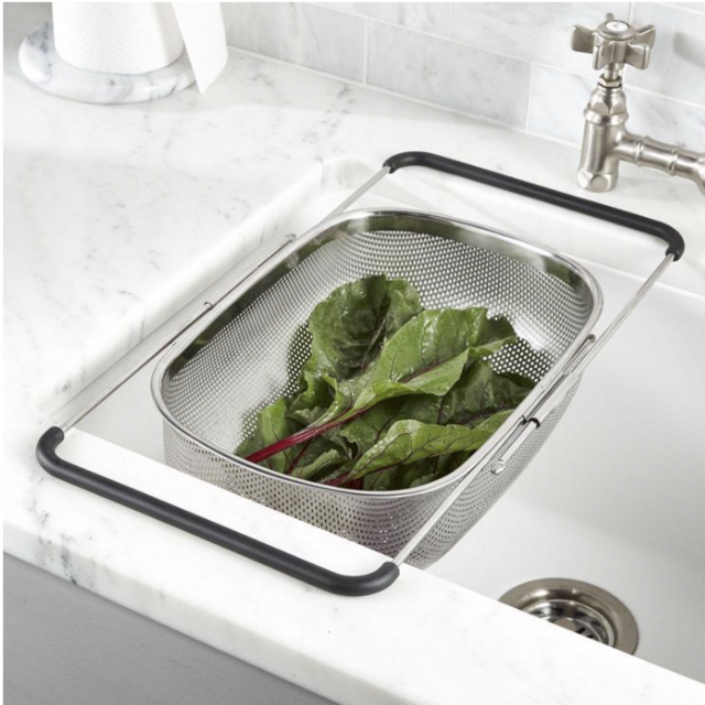 Over The Sink Stainless Steel 6 Quart Strainer
