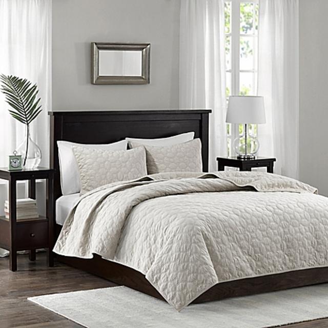 Madison Park Harper King/California King Coverlet Set in Taupe