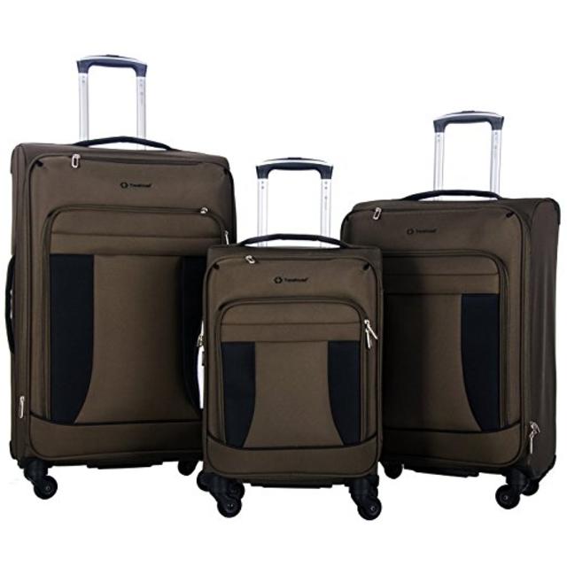 Travelhouse 3 Piece Luggage Set Softshell Deluxe Expandable Spinner Suitcase