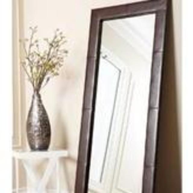 Arlington Large Leather Floor Mirror - Brown