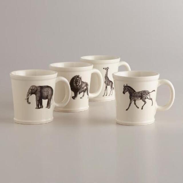 Animal Inspiration Mugs, Set of 4