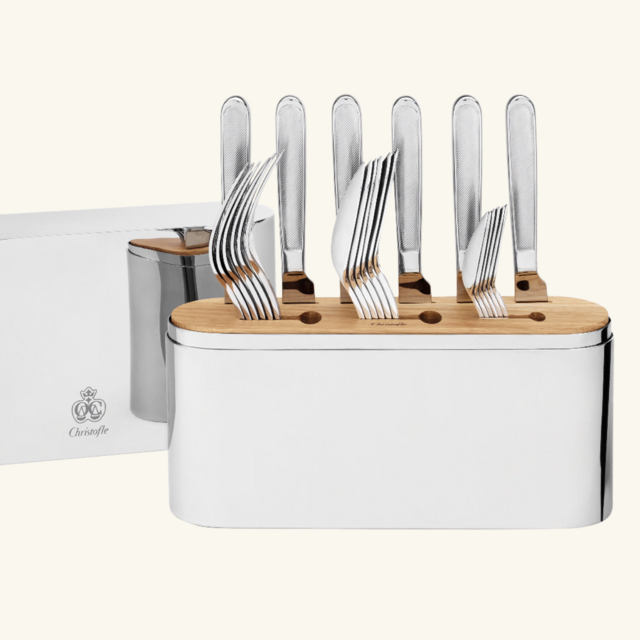 Christofle I CONCORDE I 24-Piece Stainless Steel Flatware Set with Chest
