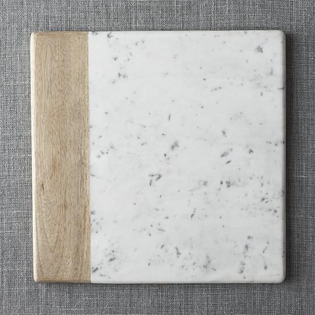Wood-Marble Square Platter