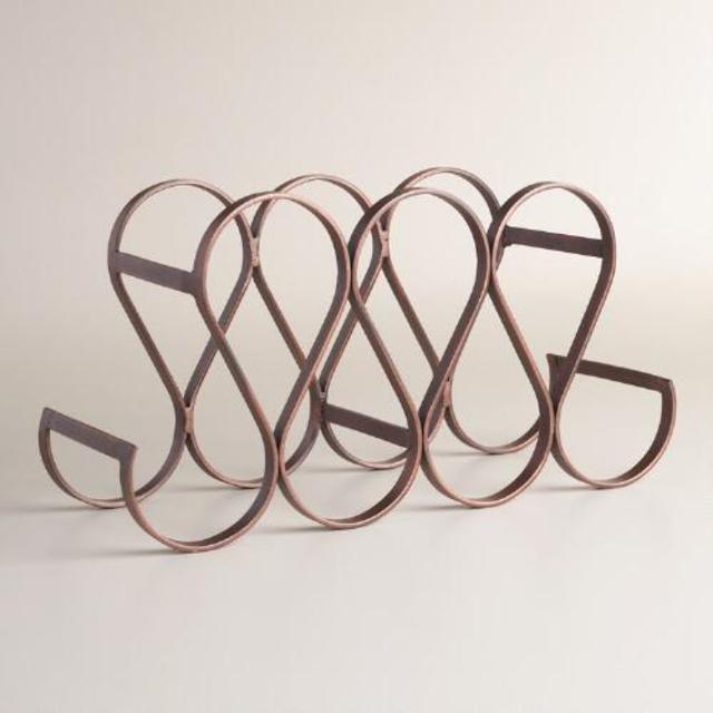 Seven Bottle Metal Teardrop Wine Rack