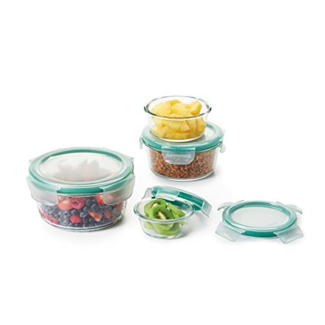 OXO Good Grips 8 Piece SNAP Glass Round Container Set
