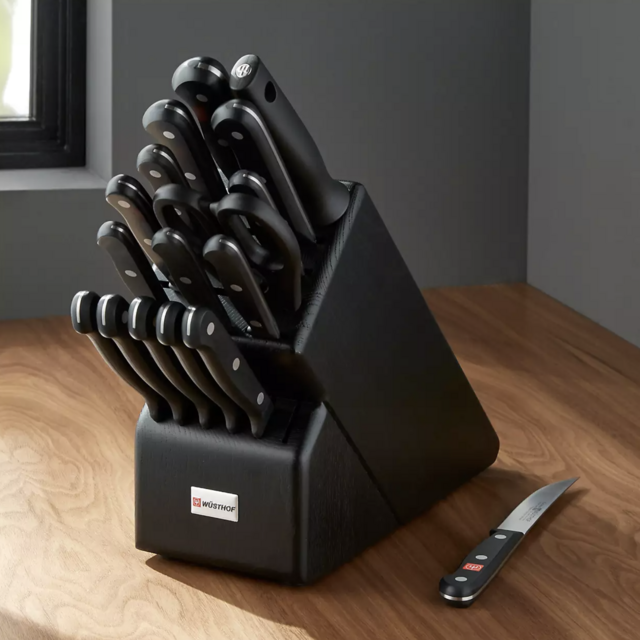 Wüsthof ® Gourmet 18-Piece Black Knife Block Set - BLACK