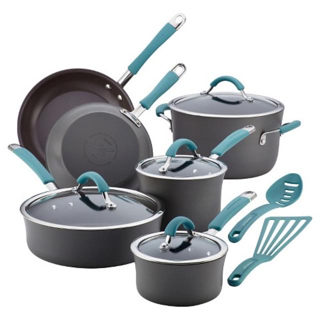 Rachael Ray Cucina 12 piece Hard Anodized Cookware Set - Blue product details page