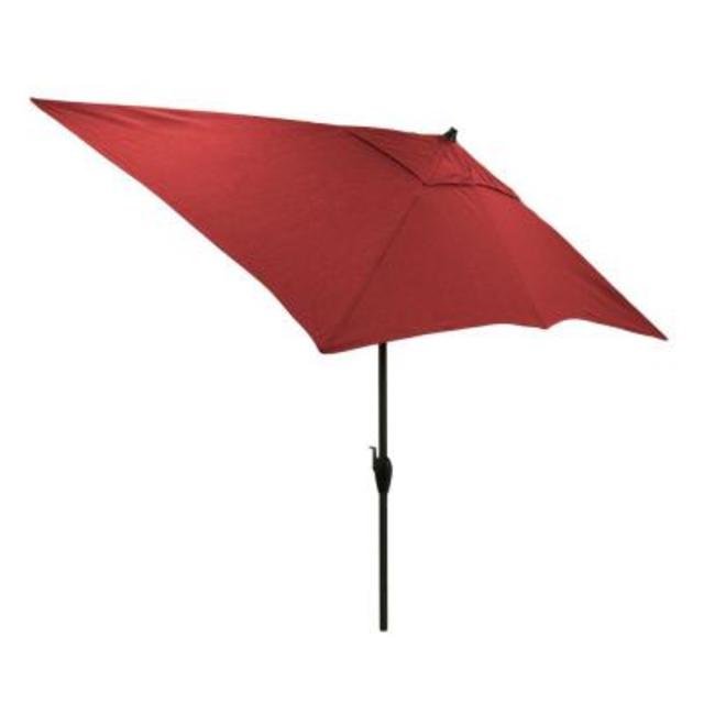 10 ft. x 6 ft. Aluminum Patio Umbrella in Dragon Fruit