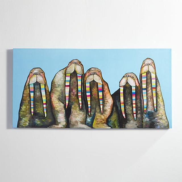 designer walruses print