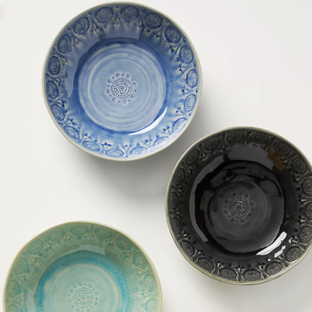 Old Havana Pasta Bowls, Blue, Set of 4 by Anthropologie
