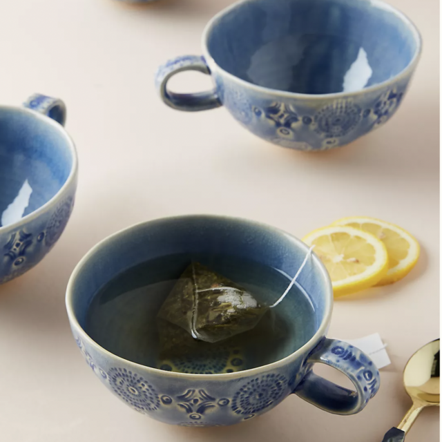 Old Havana Coffee Cups, Blue, Set of 4 by Anthropologie