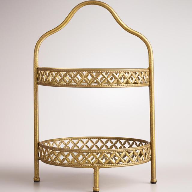 Gold 2-Tiered Stand
