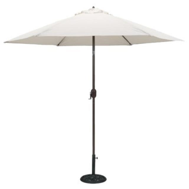 Round Crank Patio Umbrella - Cream 9'